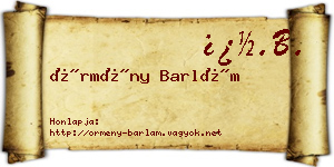 Örmény Barlám névjegykártya